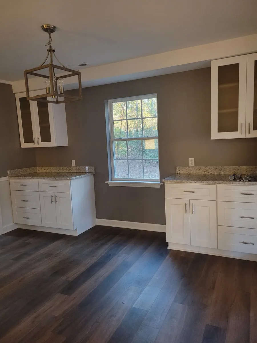 Dining space with built-in cabinets from the Savage project gallery